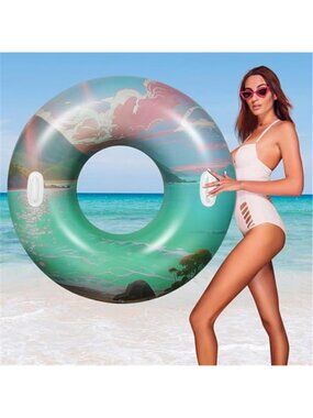 Inflatable Pool Float Tube Adult Large Swim Ring Handles Beach Lake River Lounge